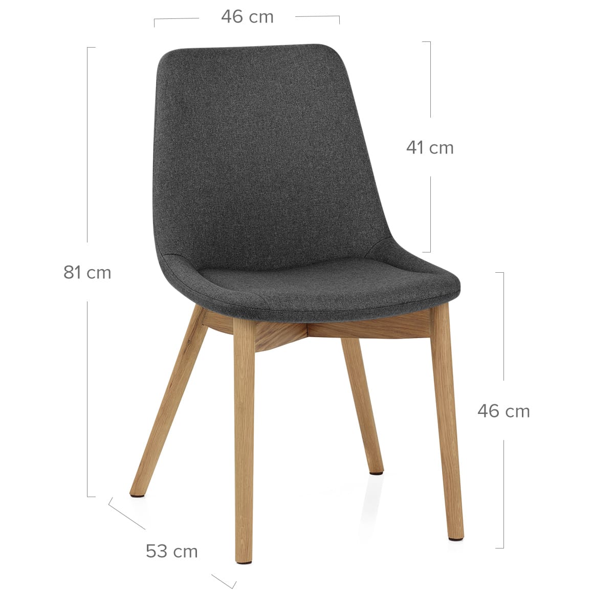 Silla Tela Roble - Kobe Gris Oscuro