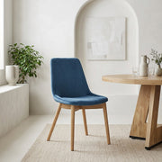 Silla Terciopelo Roble - Kobe Azul