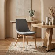 Silla Tela Roble - Kobe Gris Oscuro