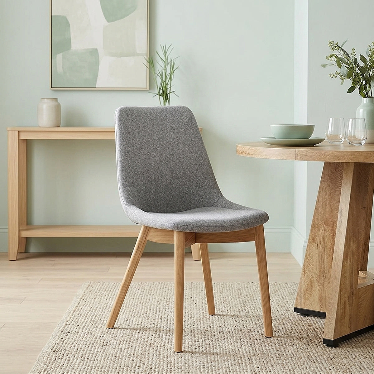 Silla Tela Roble - Kobe Gris