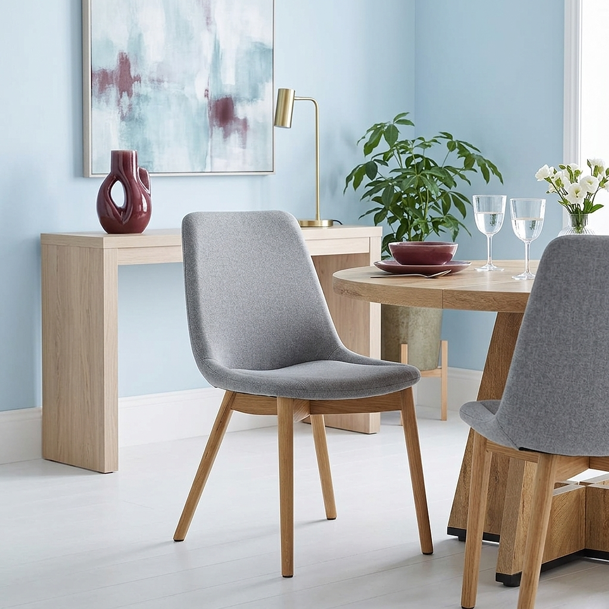 Silla Tela Roble - Kobe Gris