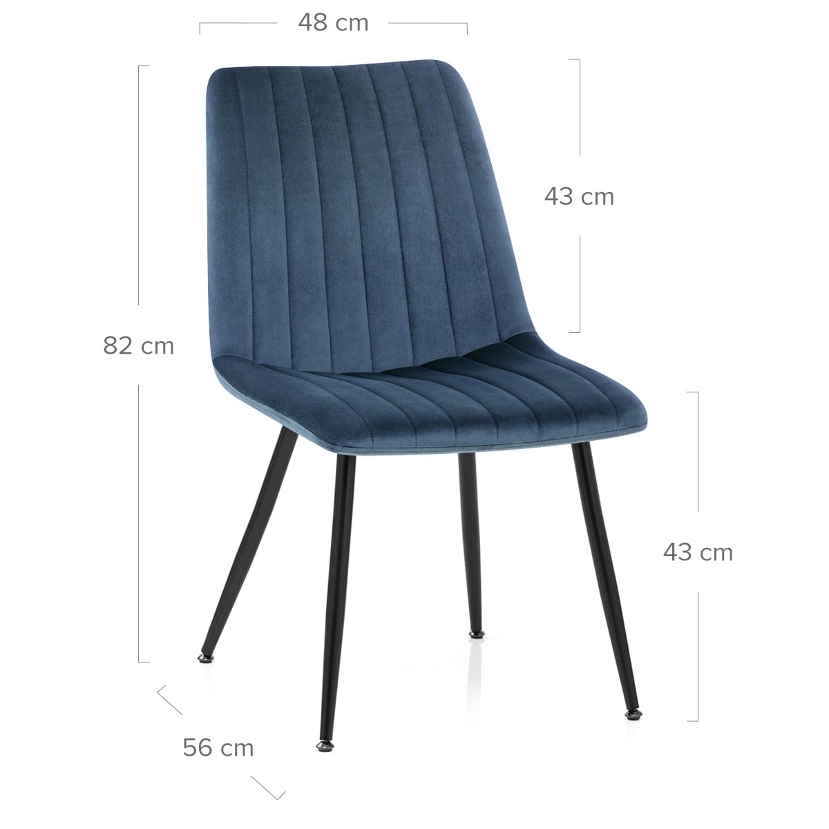 Silla Comedor Terciopelo - Lagos Azul