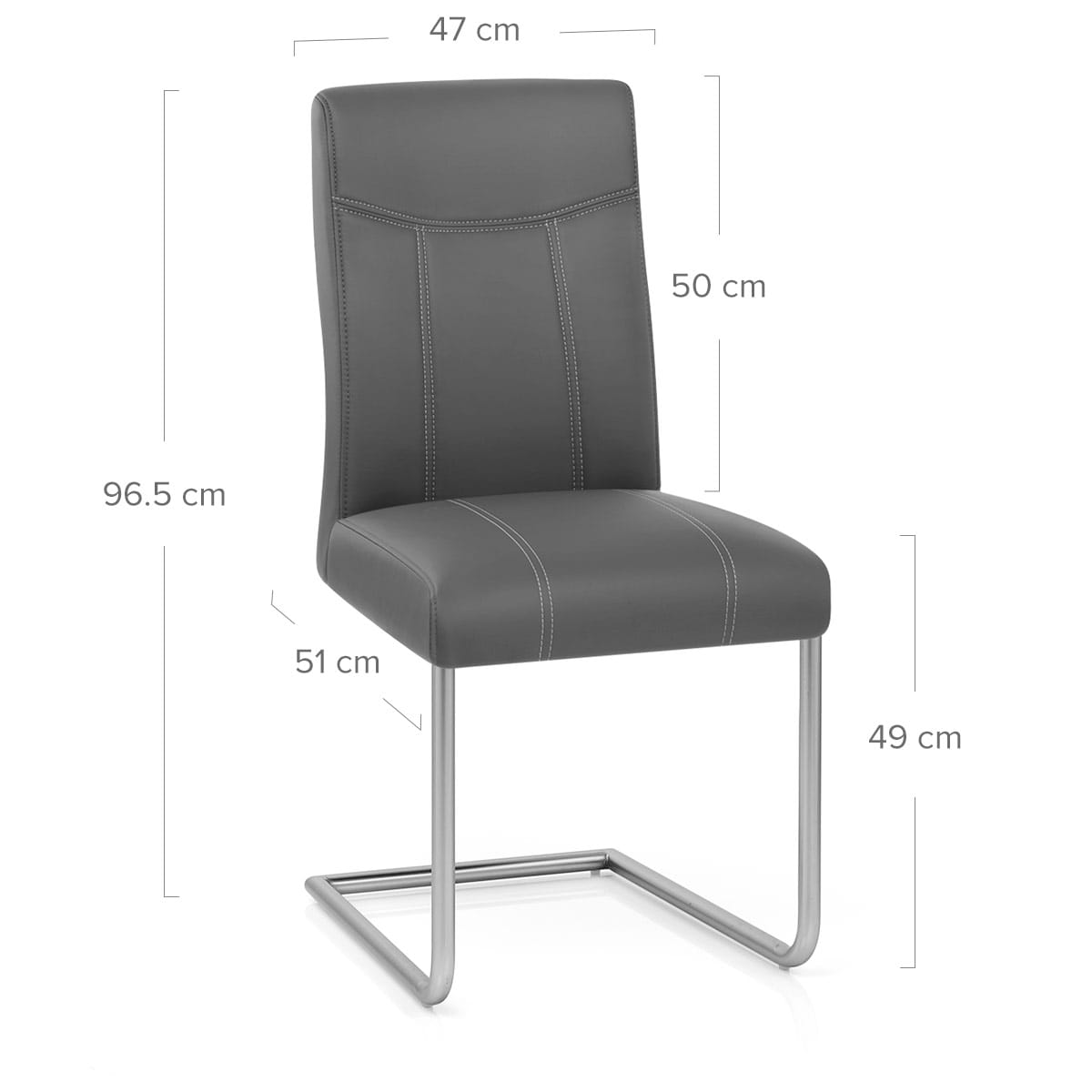 Silla Polipiel Satinado - Lancaster Gris