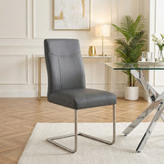 Silla Polipiel Satinado - Lancaster Gris