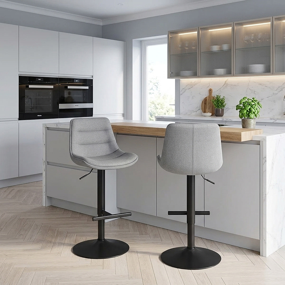 Taburete Tela - Lattice Gris