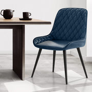 Silla Cuero Sintético Anticado - Lincoln Azul