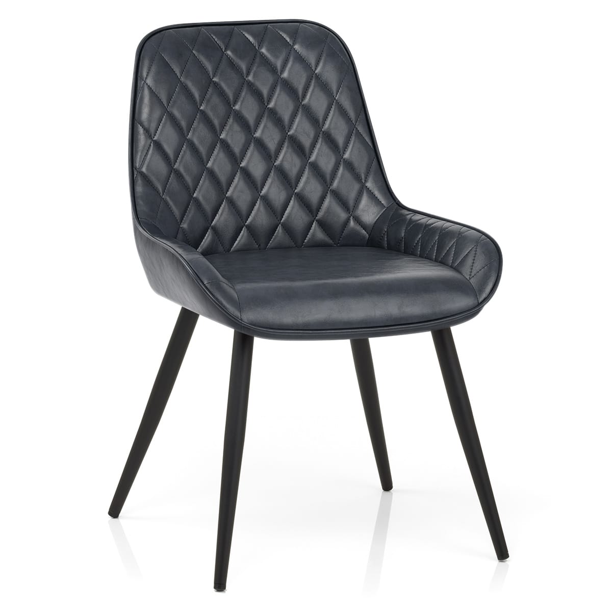 Silla Cuero Sintético Anticado - Lincoln Azul Oscuro
