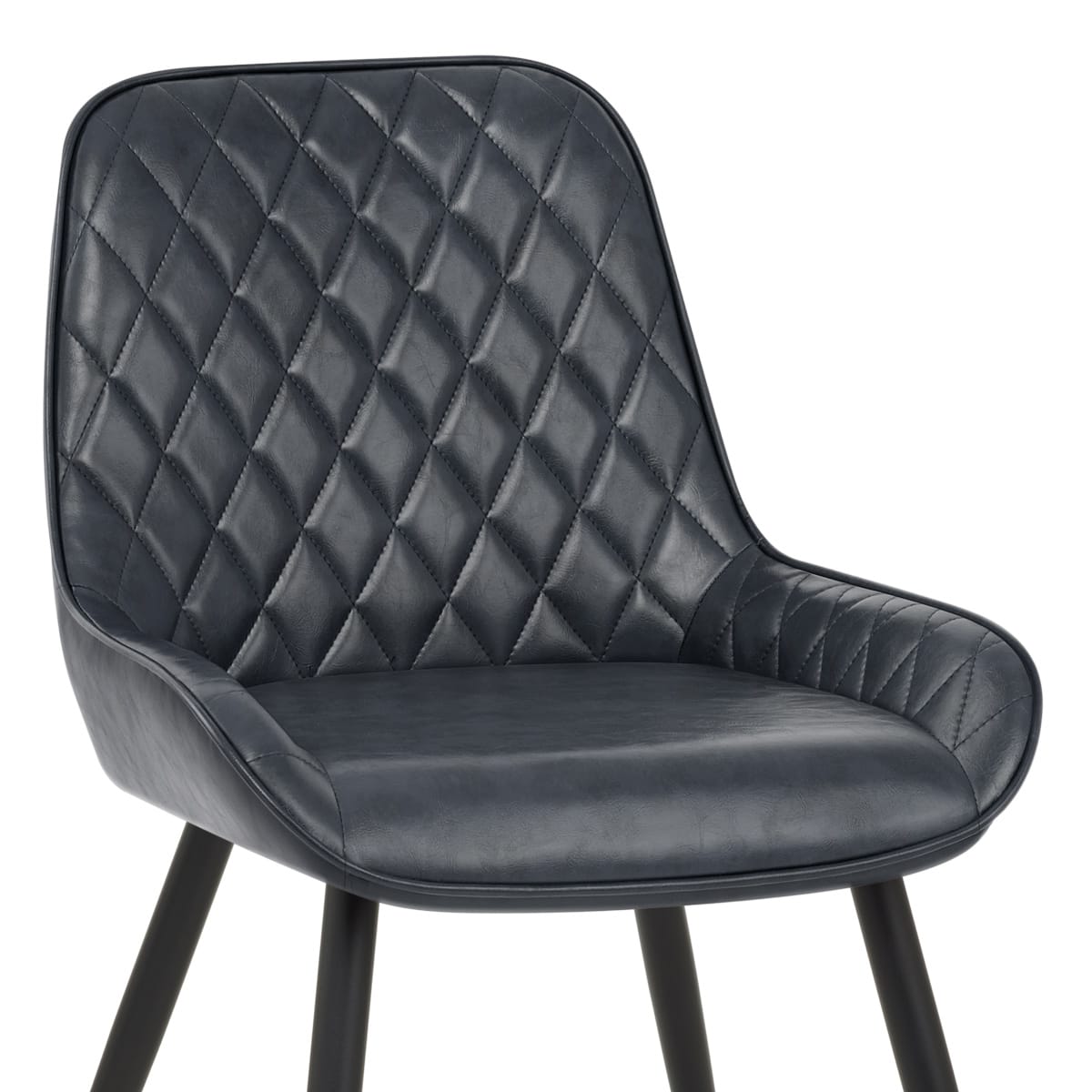 Silla Cuero Sintético Anticado - Lincoln Azul Oscuro