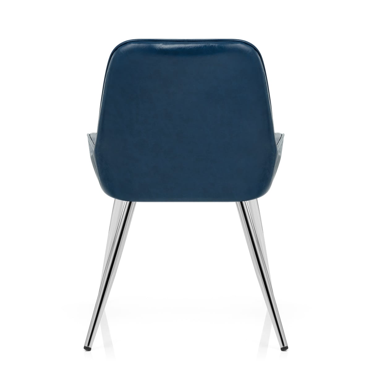 Silla Cuero Sintético Anticado Cromo - Lincoln Azul