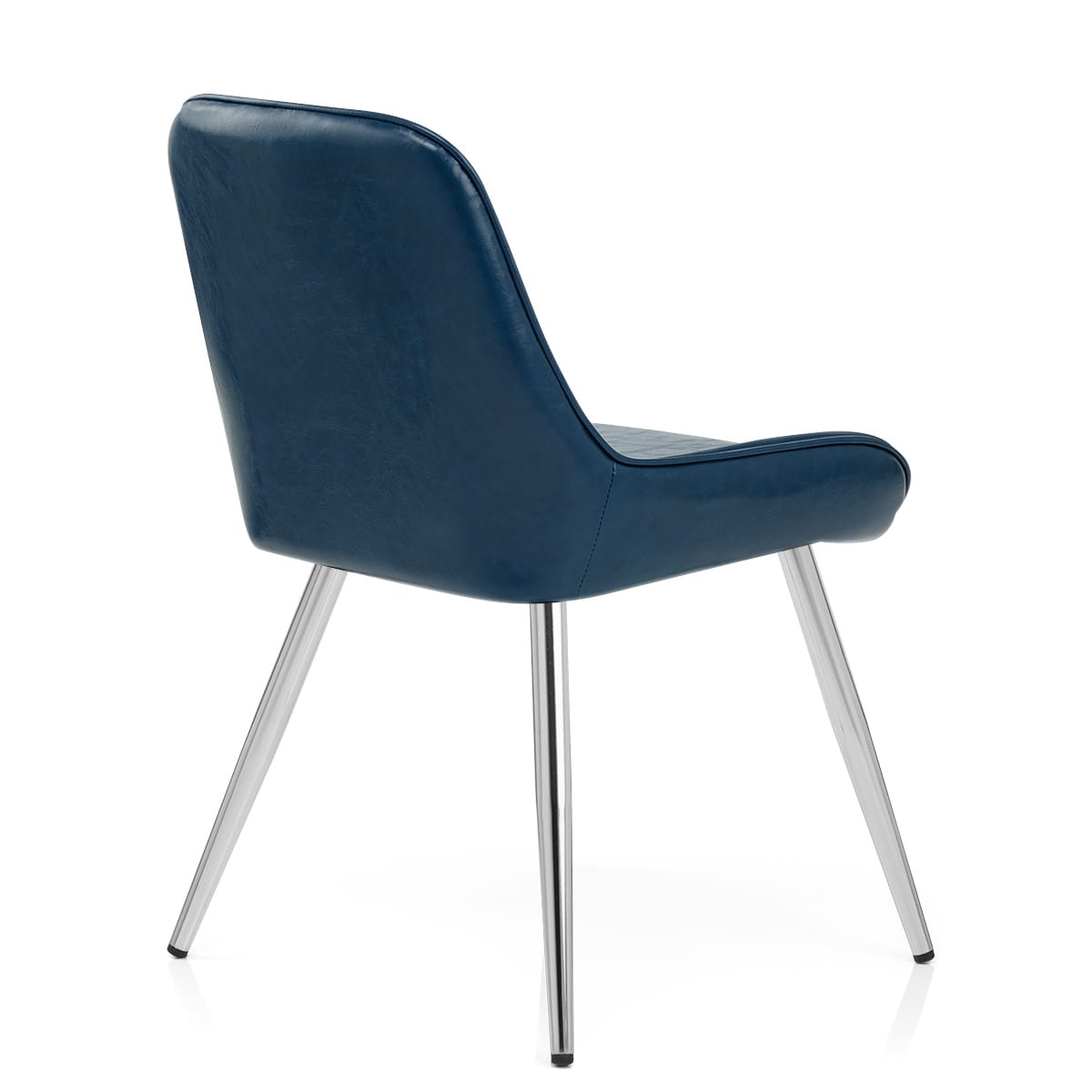 Silla Cuero Sintético Anticado Cromo - Lincoln Azul