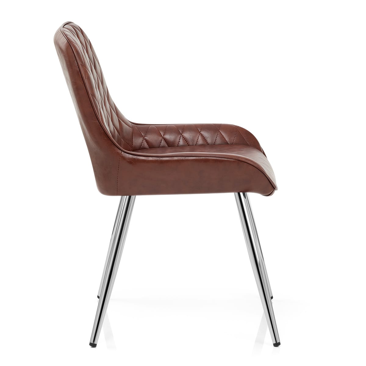 Silla Cuero Sintético Anticado Cromo - Lincoln Marrón