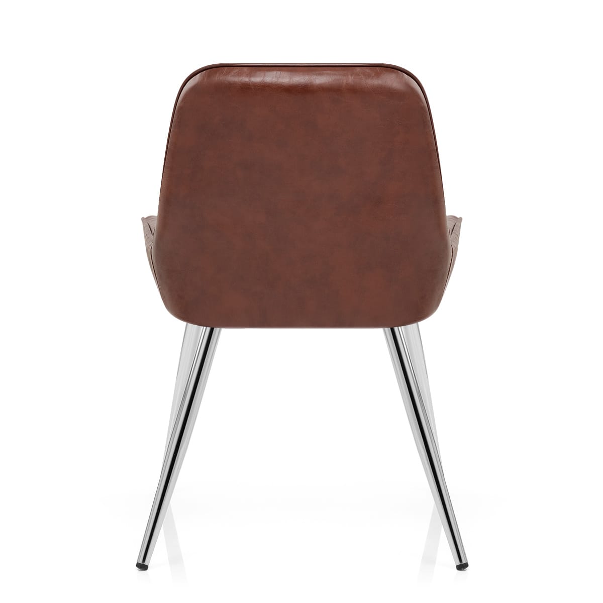 Silla Cuero Sintético Anticado Cromo - Lincoln Marrón