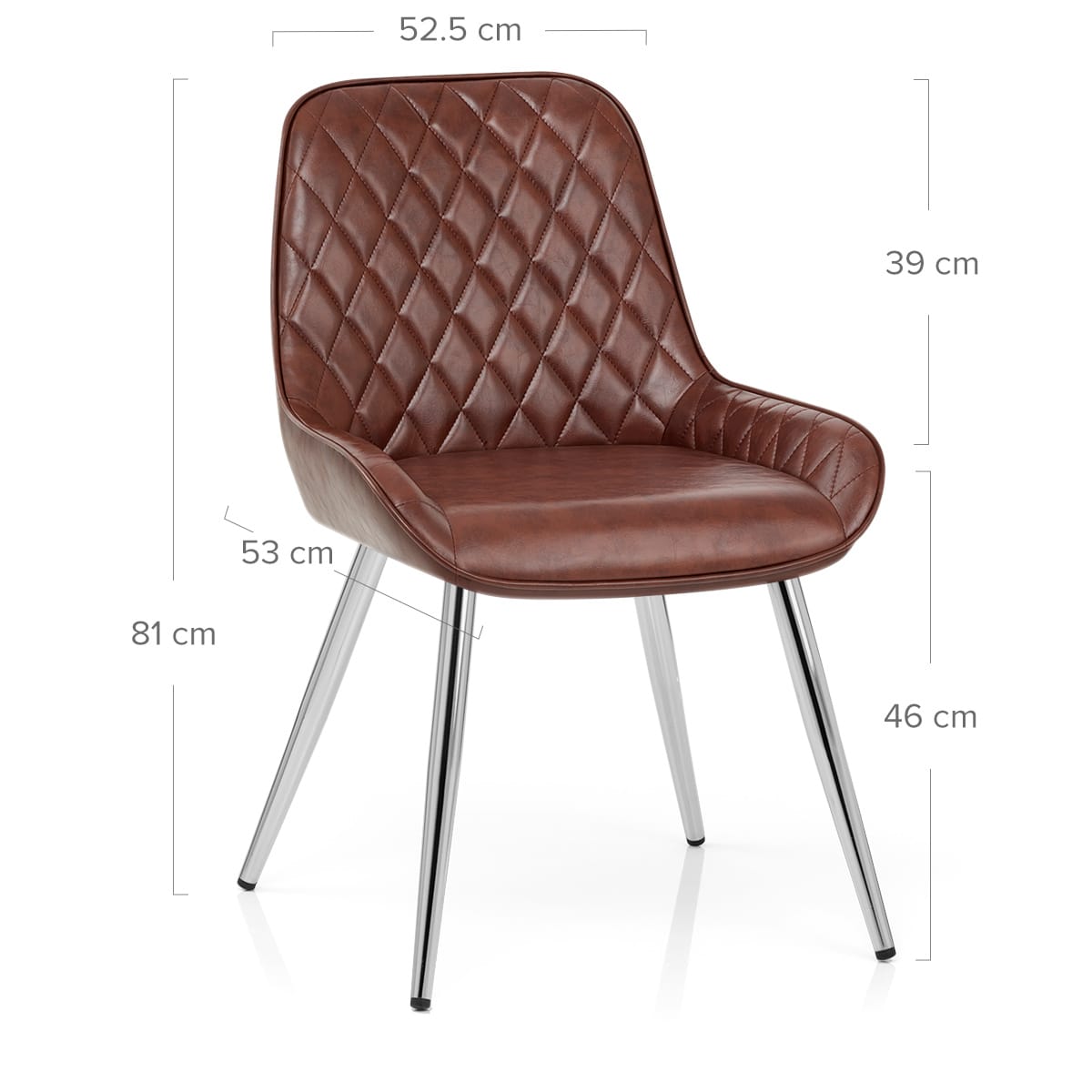 Silla Cuero Sintético Anticado Cromo - Lincoln Marrón