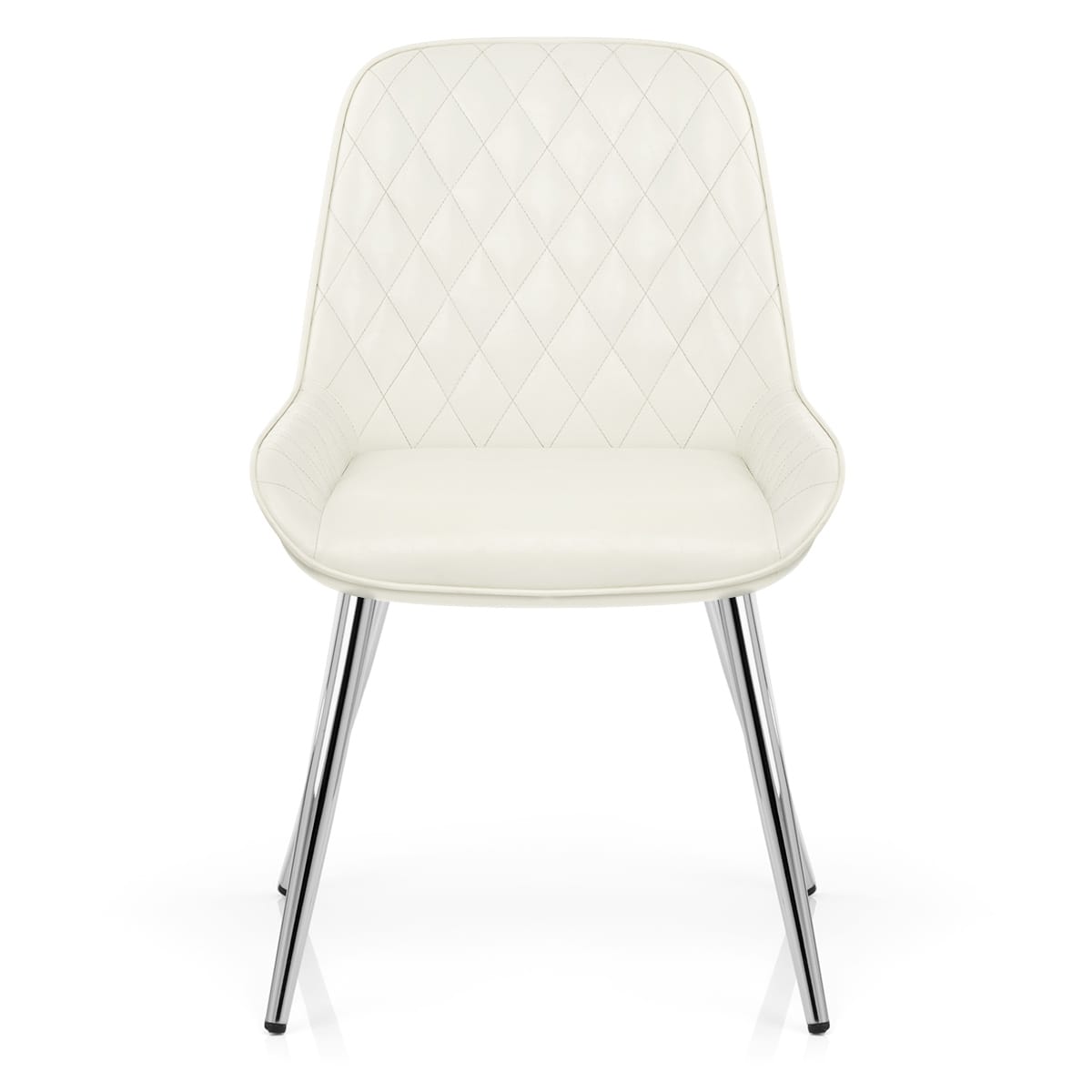 Silla Cuero Sintético Anticado Cromo - Lincoln Crema