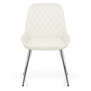 Silla Cuero Sintético Anticado Cromo - Lincoln Crema