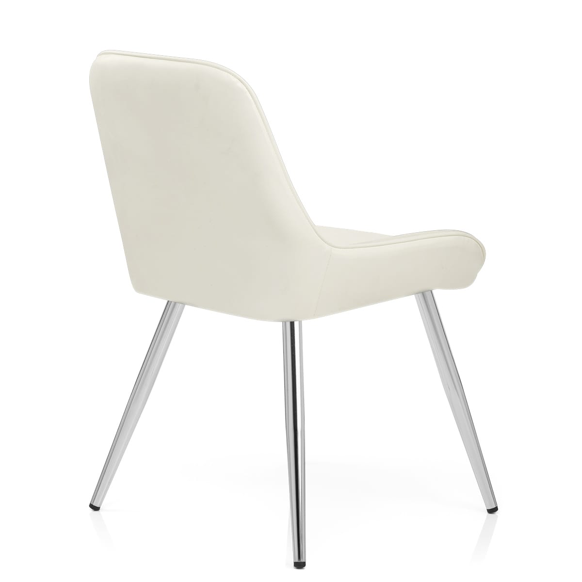 Silla Cuero Sintético Anticado Cromo - Lincoln Crema