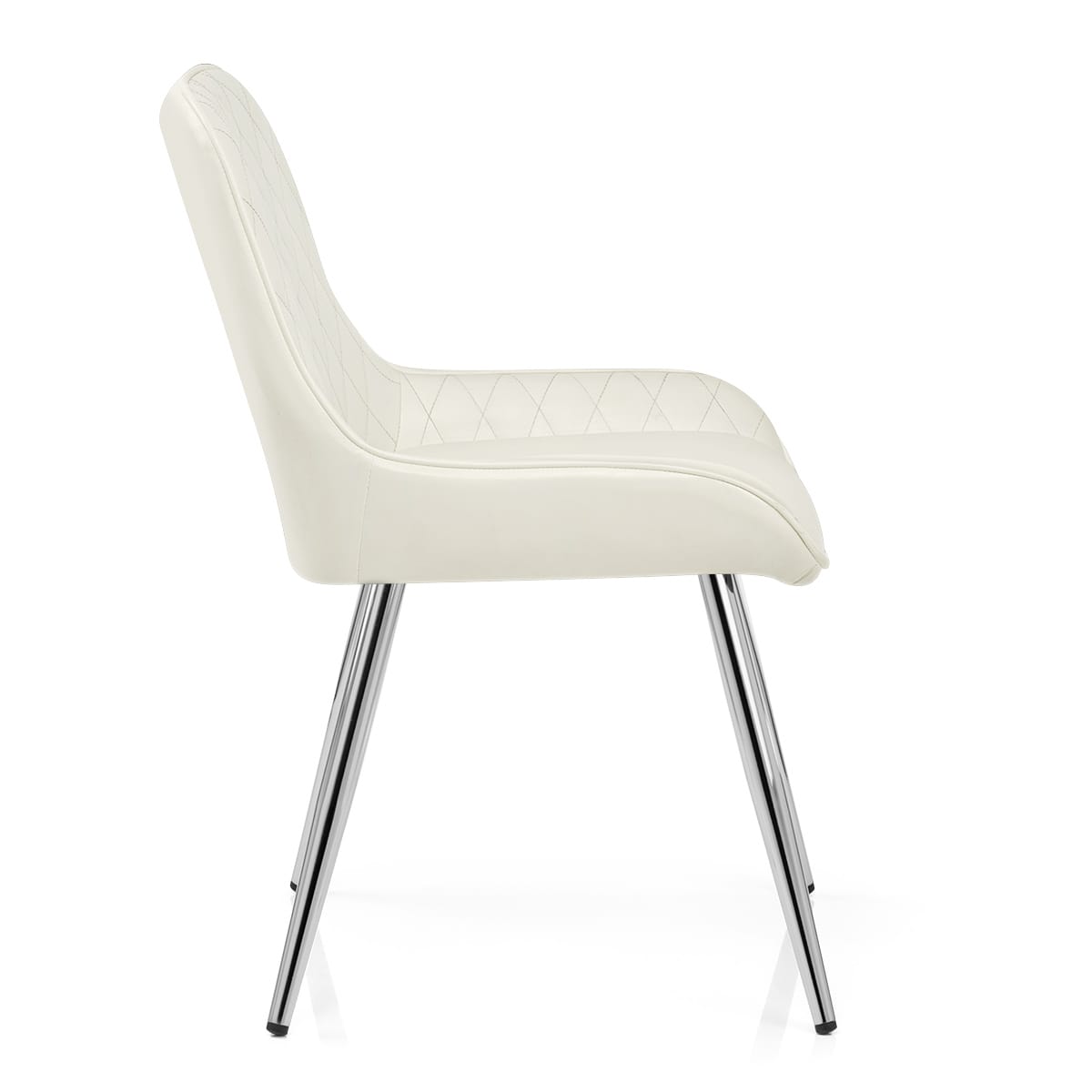 Silla Cuero Sintético Anticado Cromo - Lincoln Crema