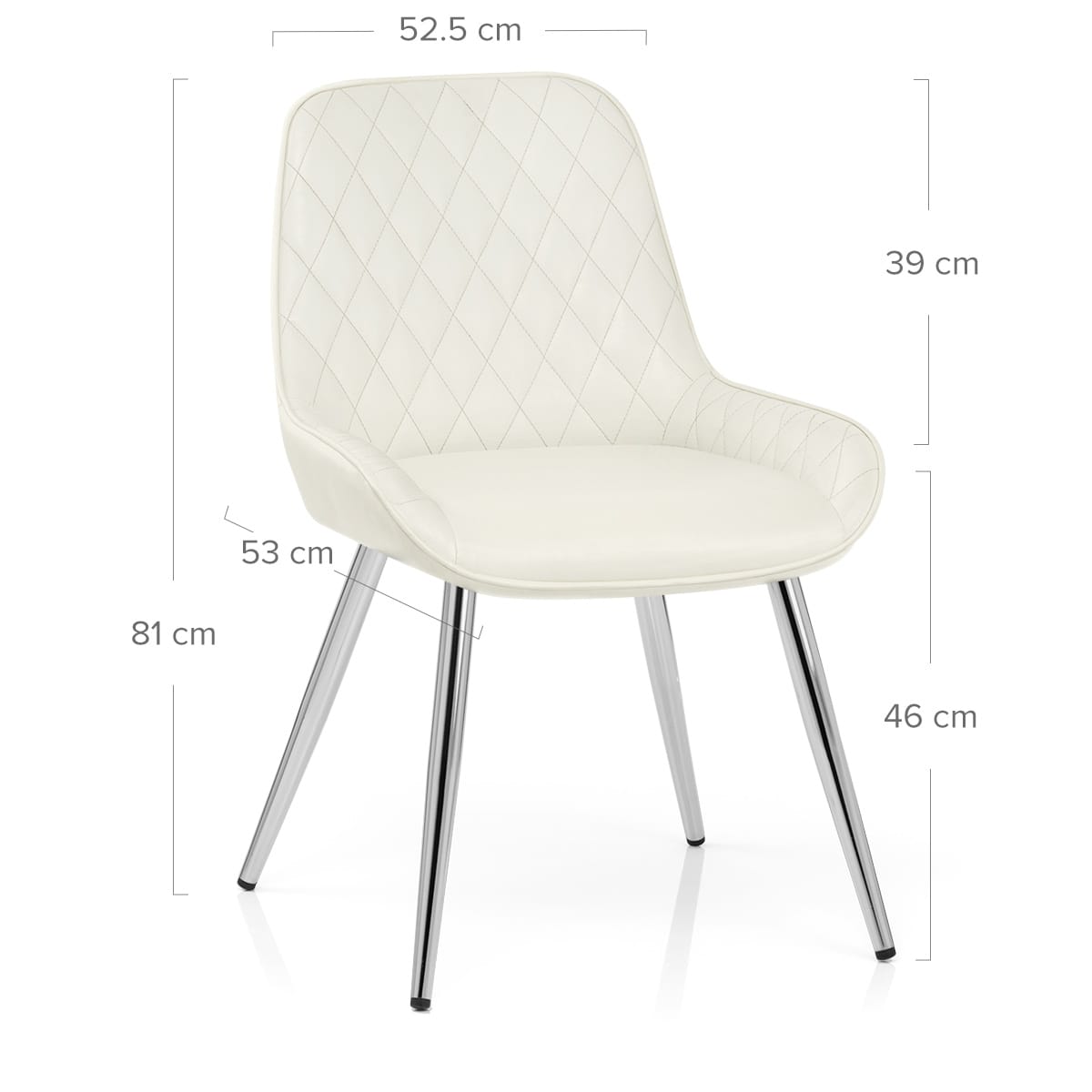 Silla Cuero Sintético Anticado Cromo - Lincoln Crema