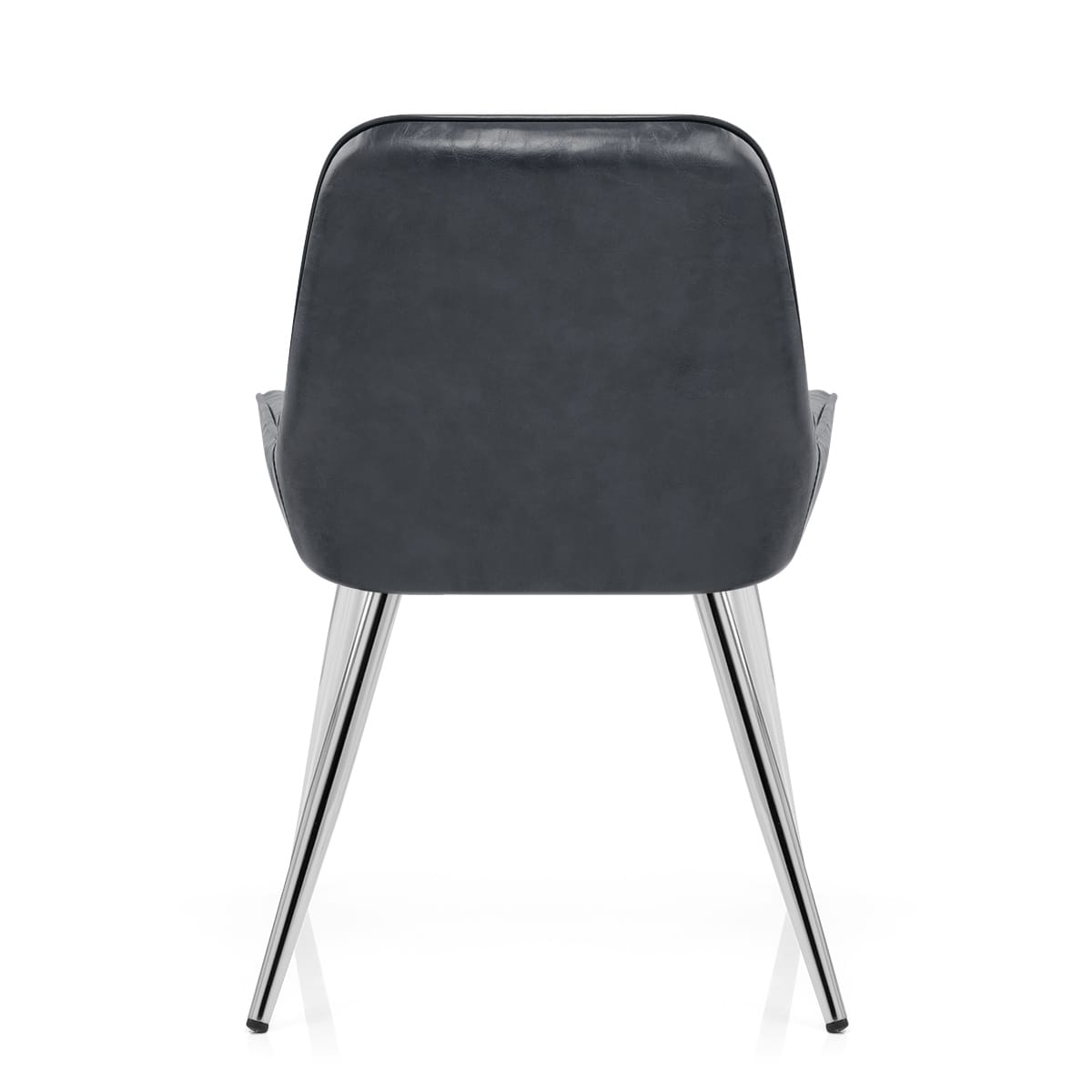 Silla Cuero Sintético Anticado Cromo - Lincoln Azul Oscuro