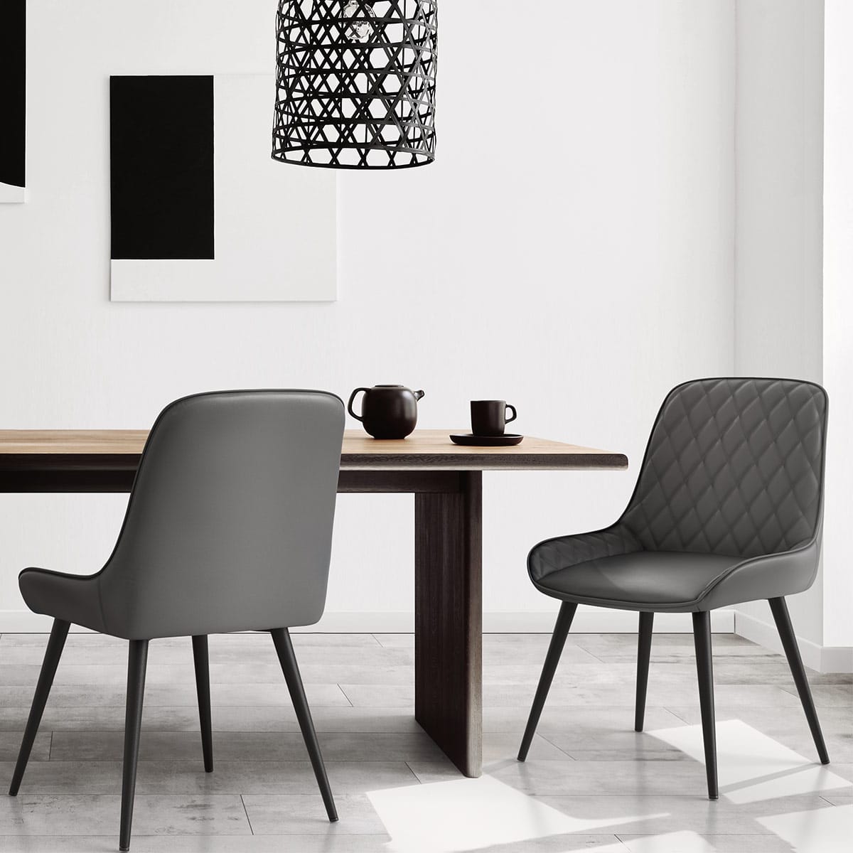 Silla Cuero Sintético - Lincoln Gris