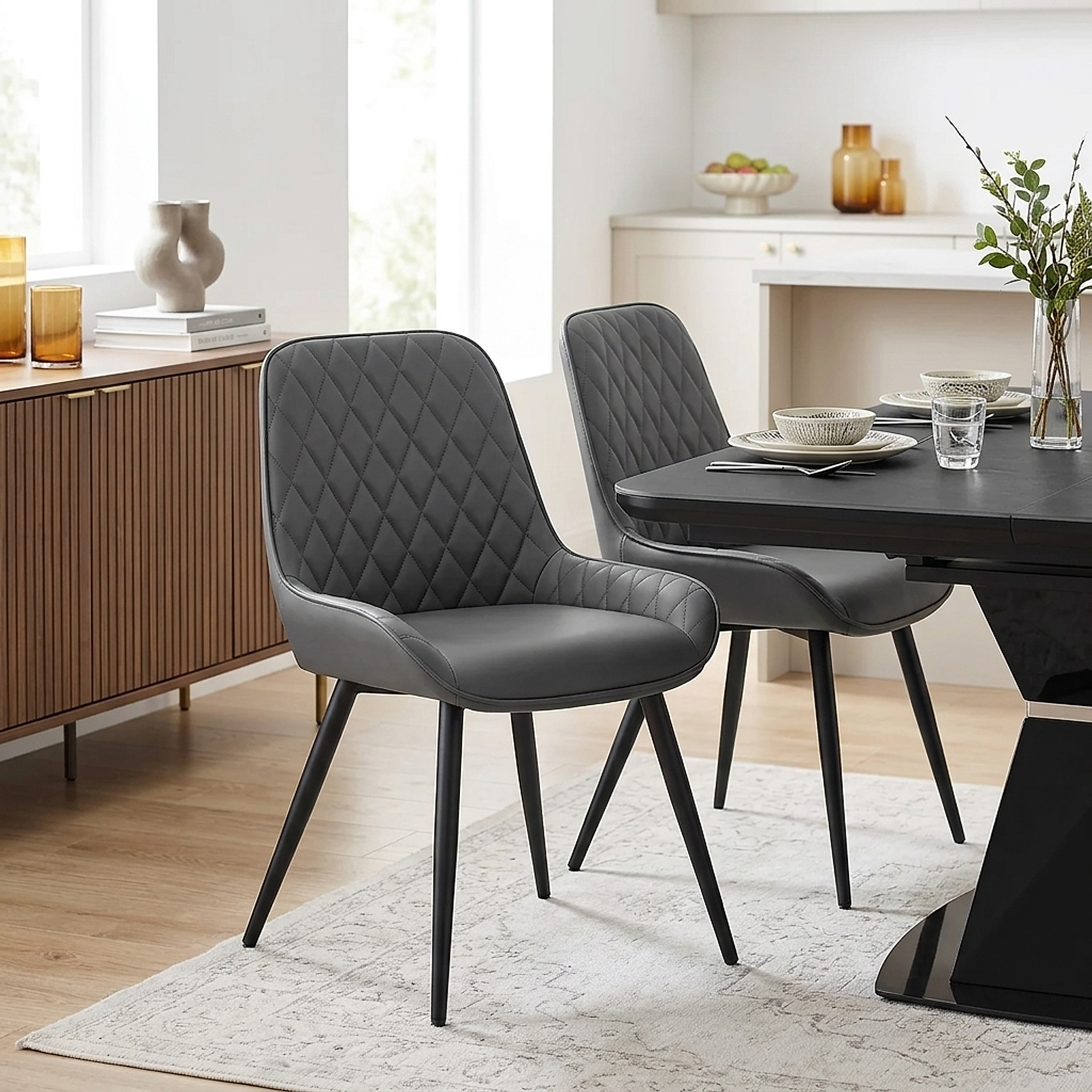 Silla Cuero Sintético - Lincoln Gris
