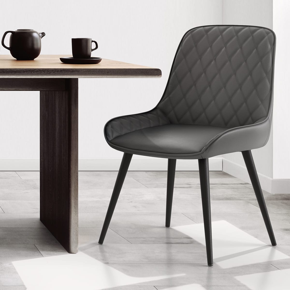 Silla Cuero Sintético - Lincoln Gris