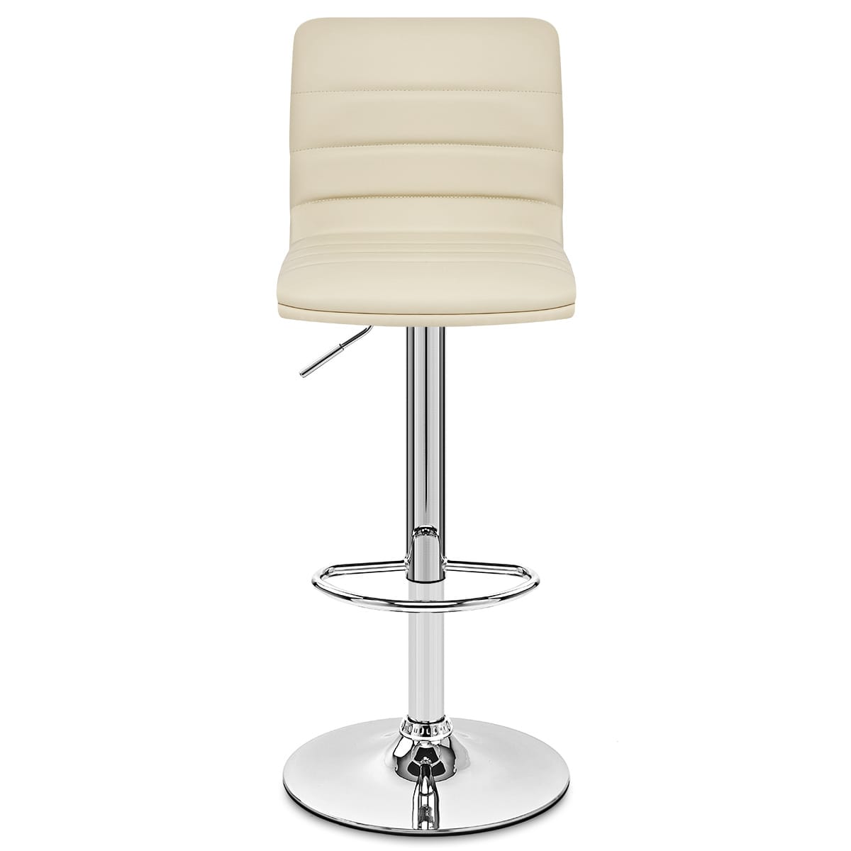 Taburete Polipiel Cromo - Lineal Crema
