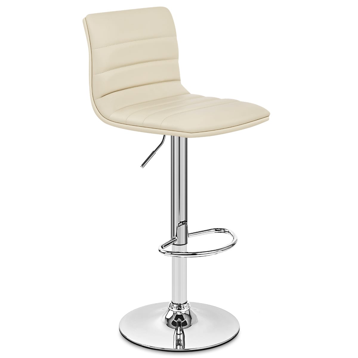 Taburete Polipiel Cromo - Lineal Crema