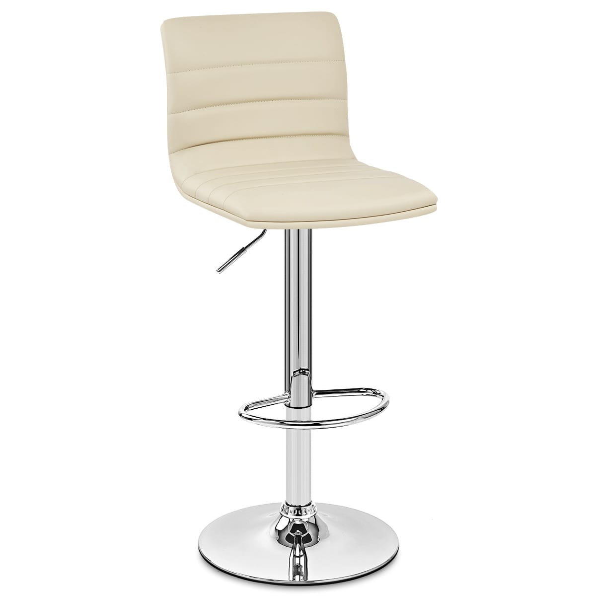 Taburete Polipiel Cromo - Lineal Crema