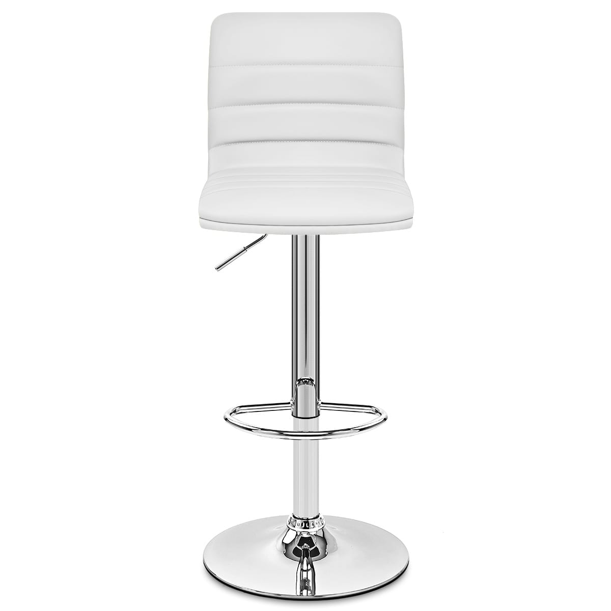 Taburete Polipiel Cromo - Lineal Blanco