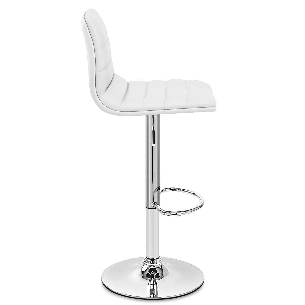 Taburete Polipiel Cromo - Lineal Blanco