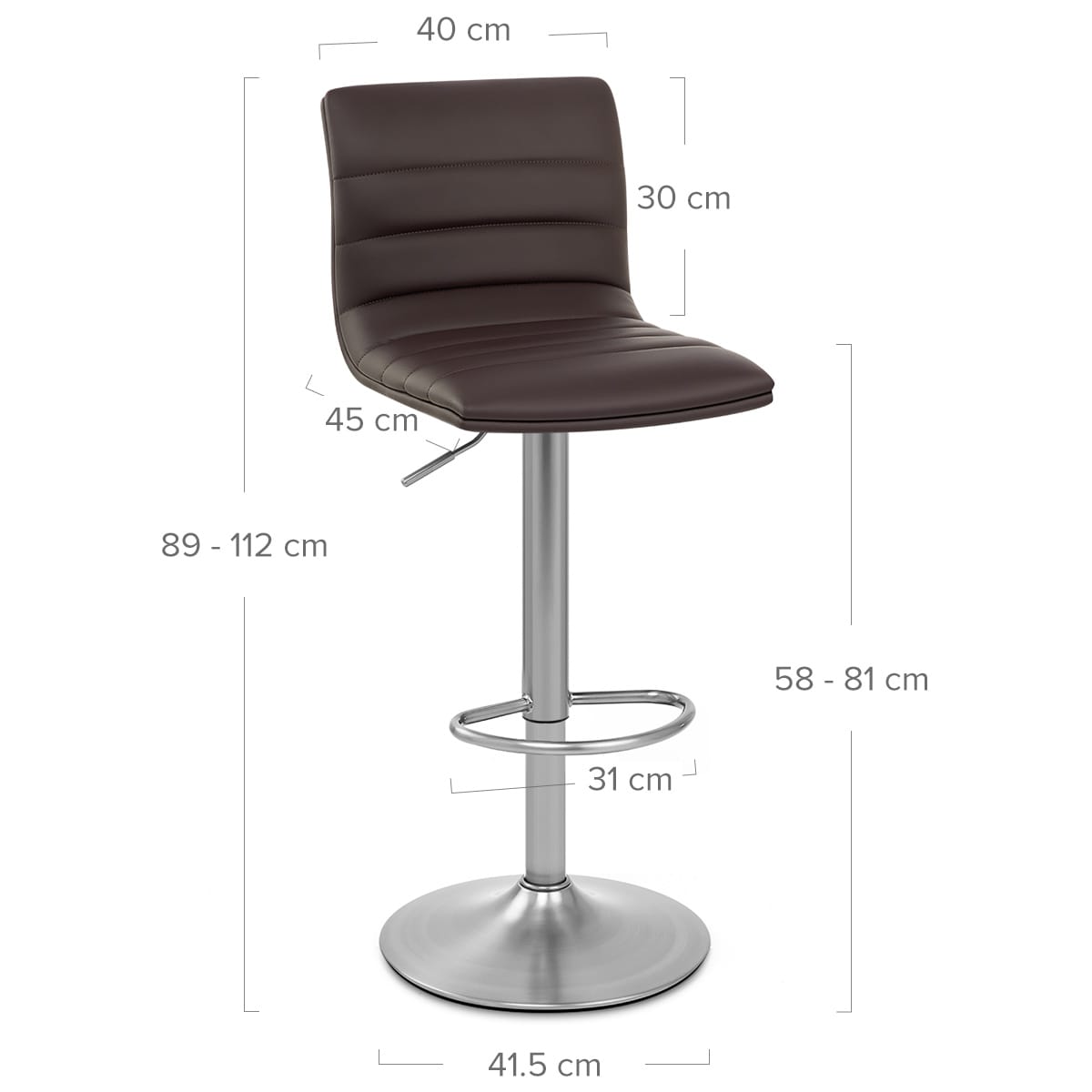 Taburete Polipiel Satinado - Lineal Marrón