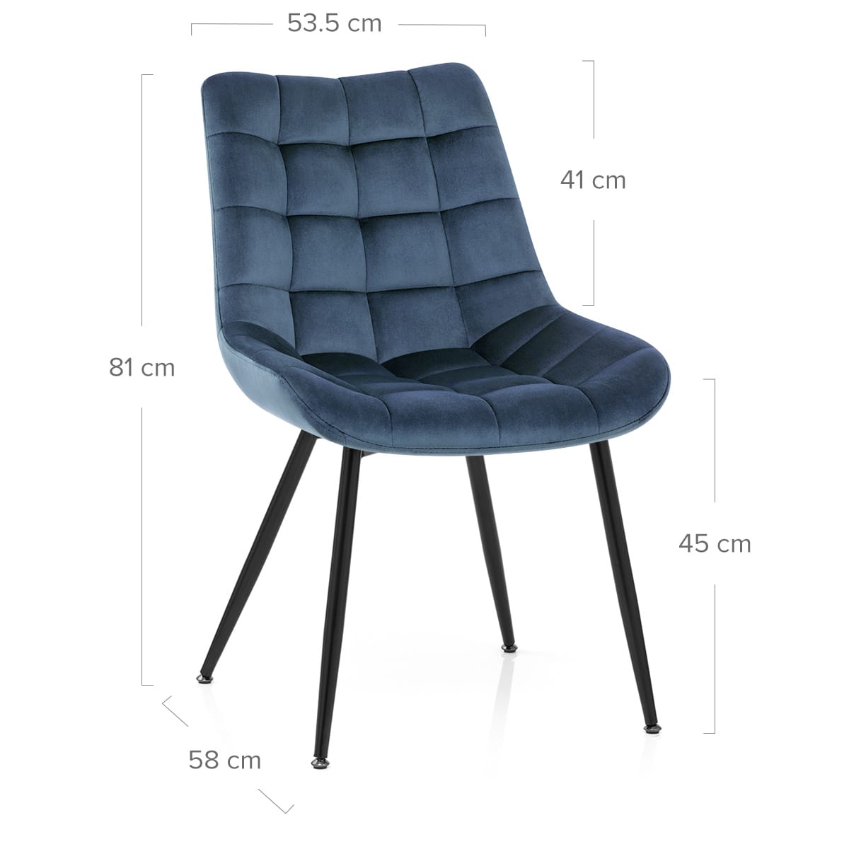Silla Comedor Terciopelo - Lisbon Azul