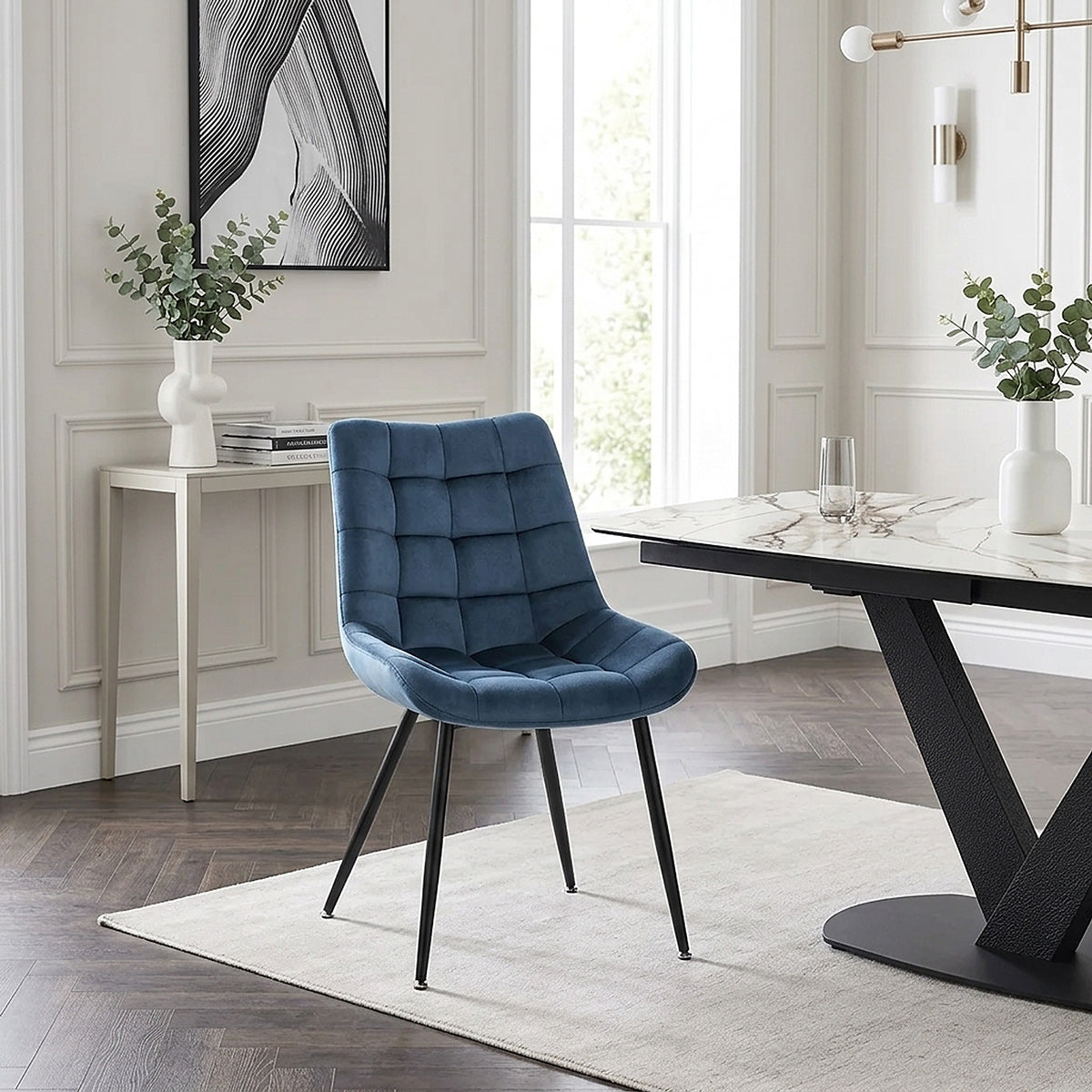 Silla Comedor Terciopelo - Lisbon Azul