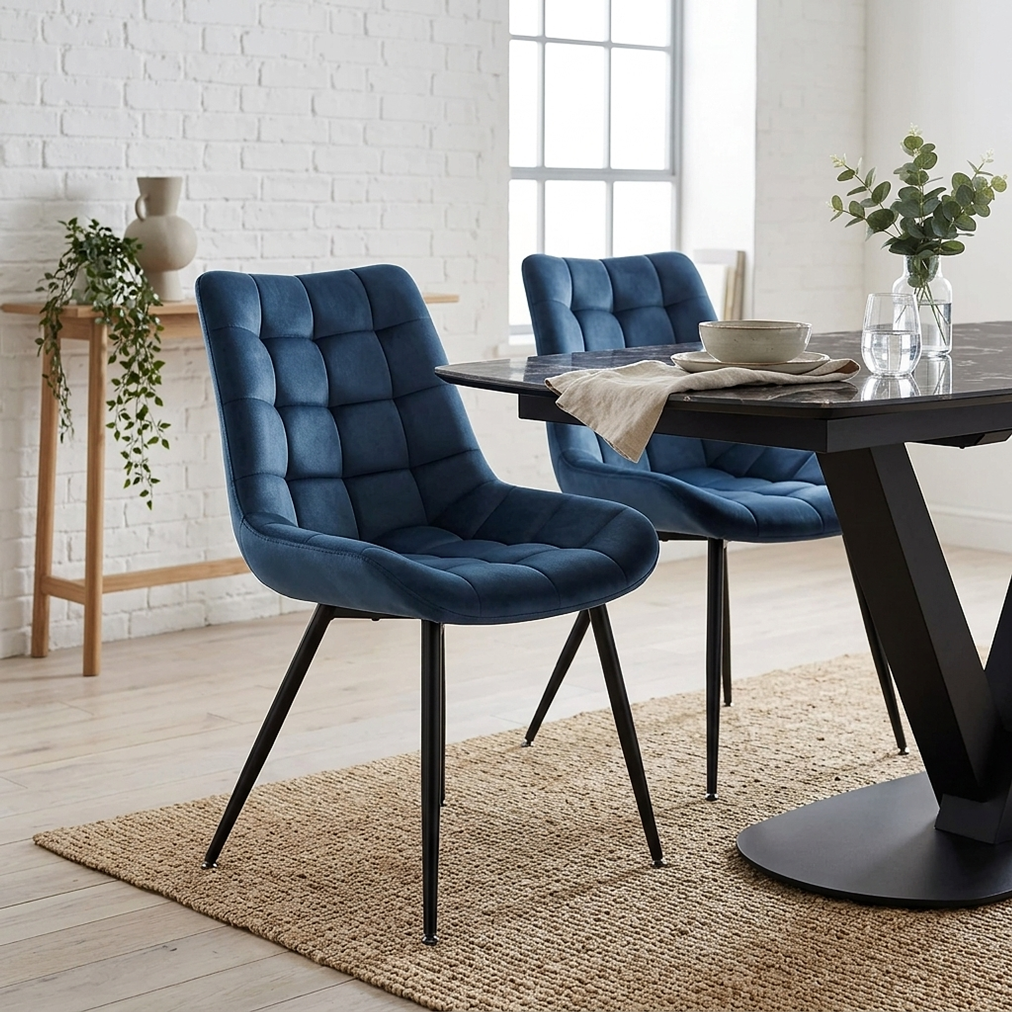 Silla Comedor Terciopelo - Lisbon Azul