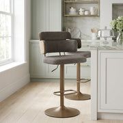 Taburete Tela Cobre - Logan Gris