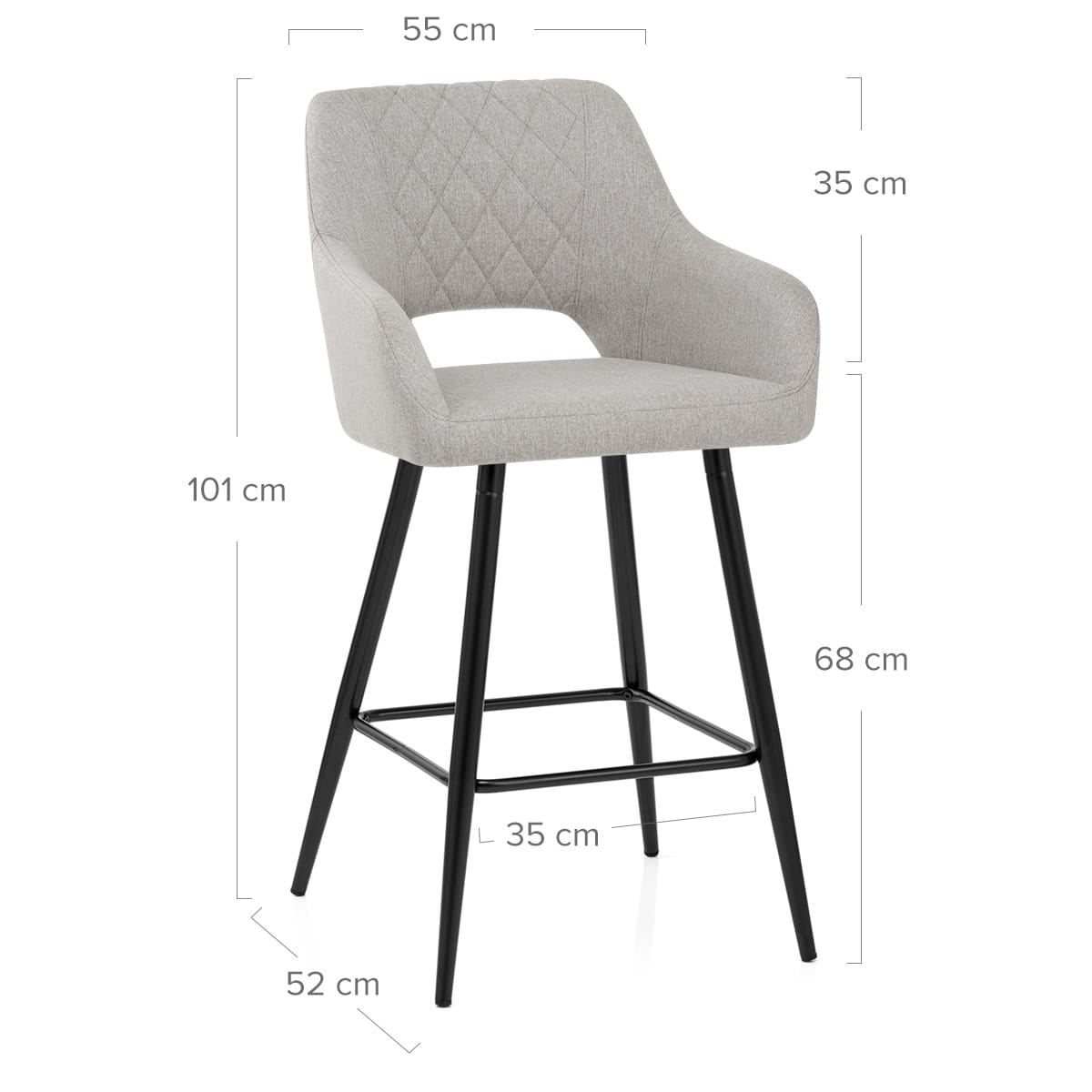 Taburete Tela Metal - Lopez Gris