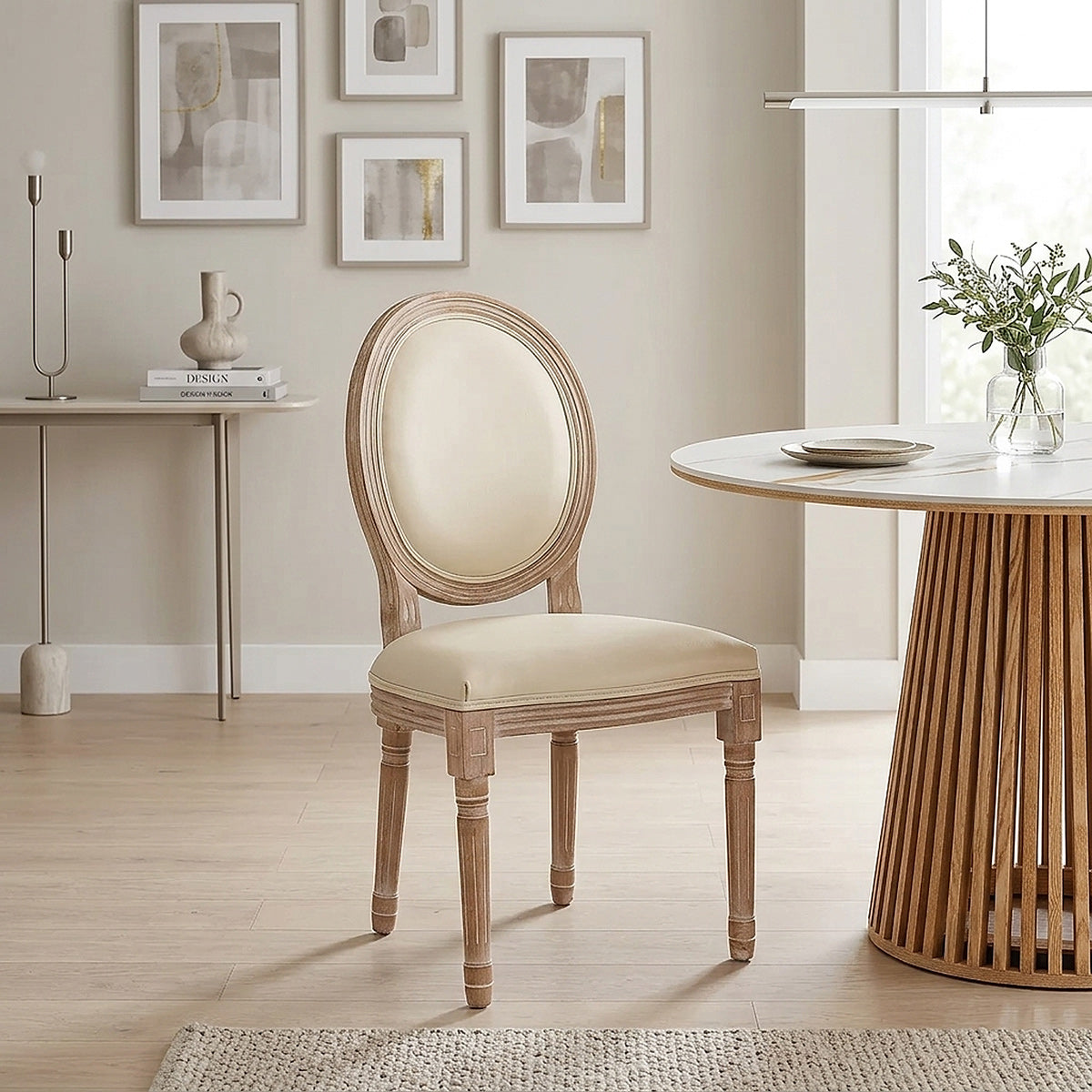 Silla Cuero Auténtico Roble - Louis Crema