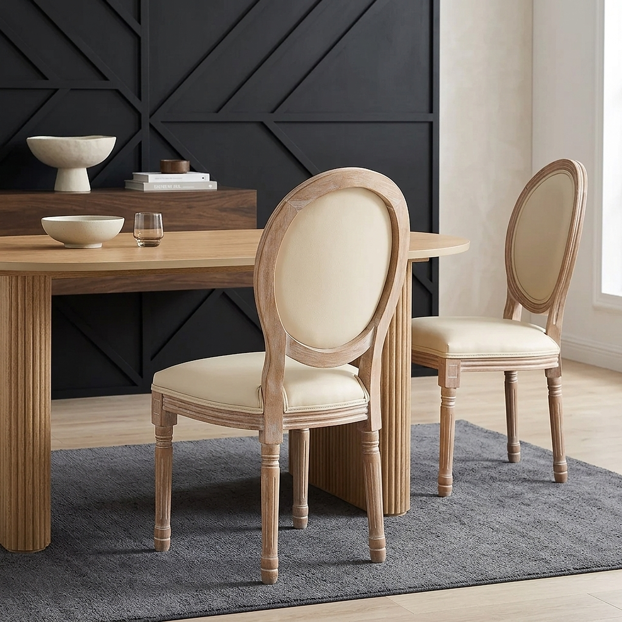 Silla Cuero Auténtico Roble - Louis Crema