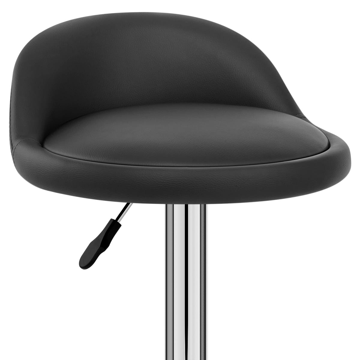 Taburete Auténtico Cuero Cromo - Lulu Negro