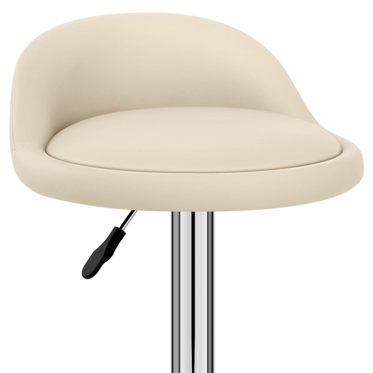 Taburete Auténtico Cuero Cromo - Lulú Crema