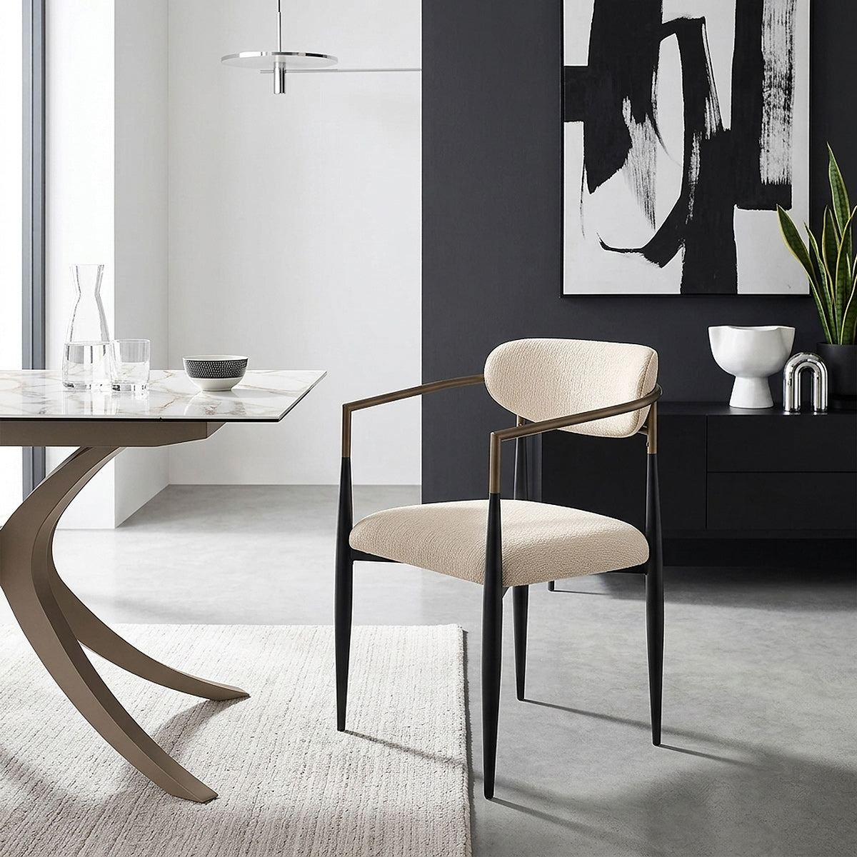 Silla Tela Metal - Lumix Crema