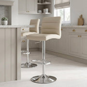 Taburete Polipiel Cromo - Lush Crema