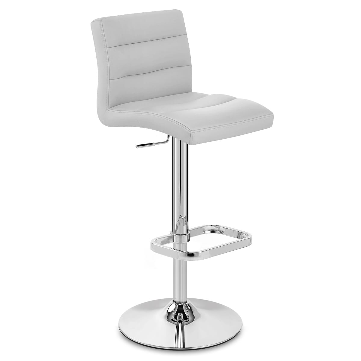 Taburete Polipiel Cromo - Lush Gris