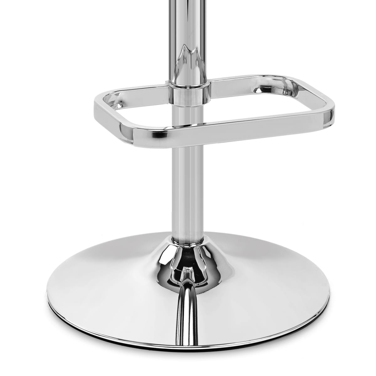 Taburete Polipiel Cromo - Lush Blanco