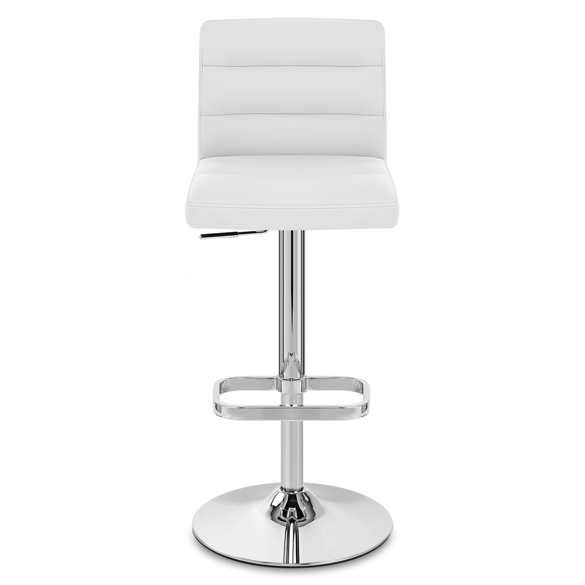 Taburete Polipiel Cromo - Lush Blanco