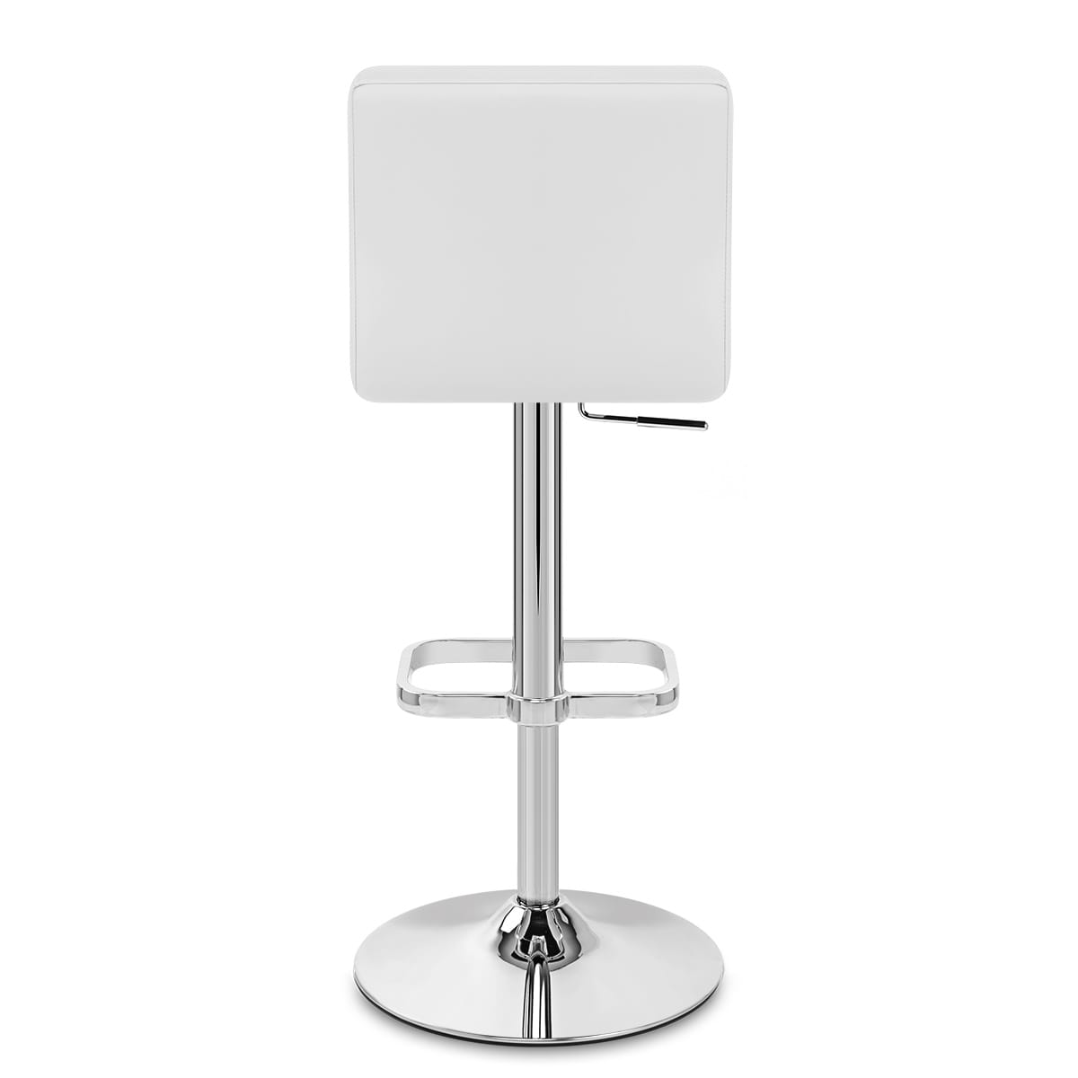Taburete Polipiel Cromo - Lush Blanco