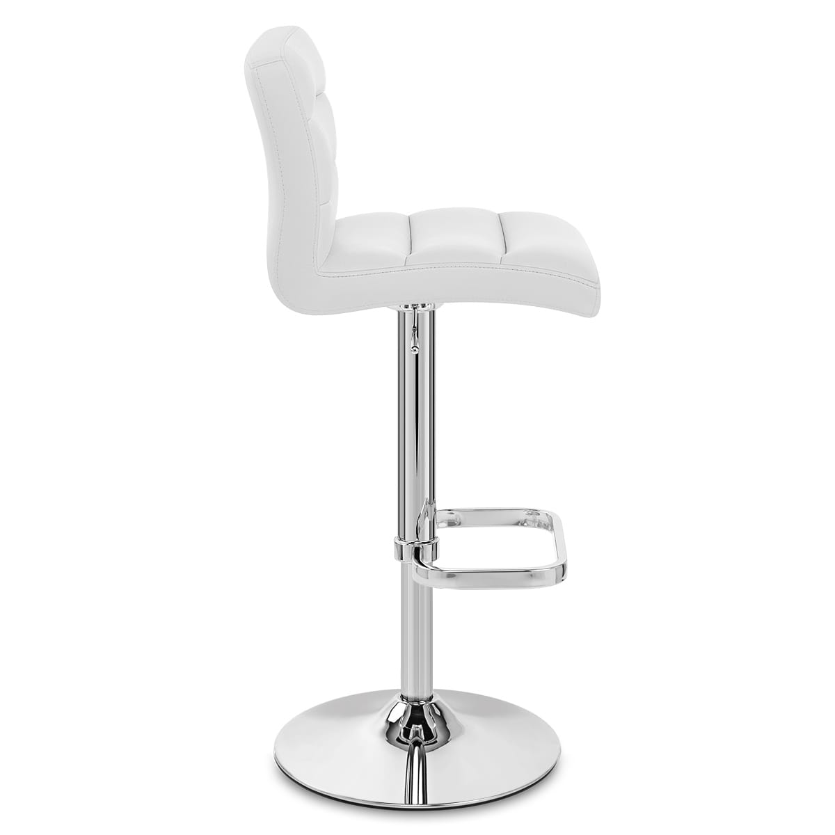 Taburete Polipiel Cromo - Lush Blanco