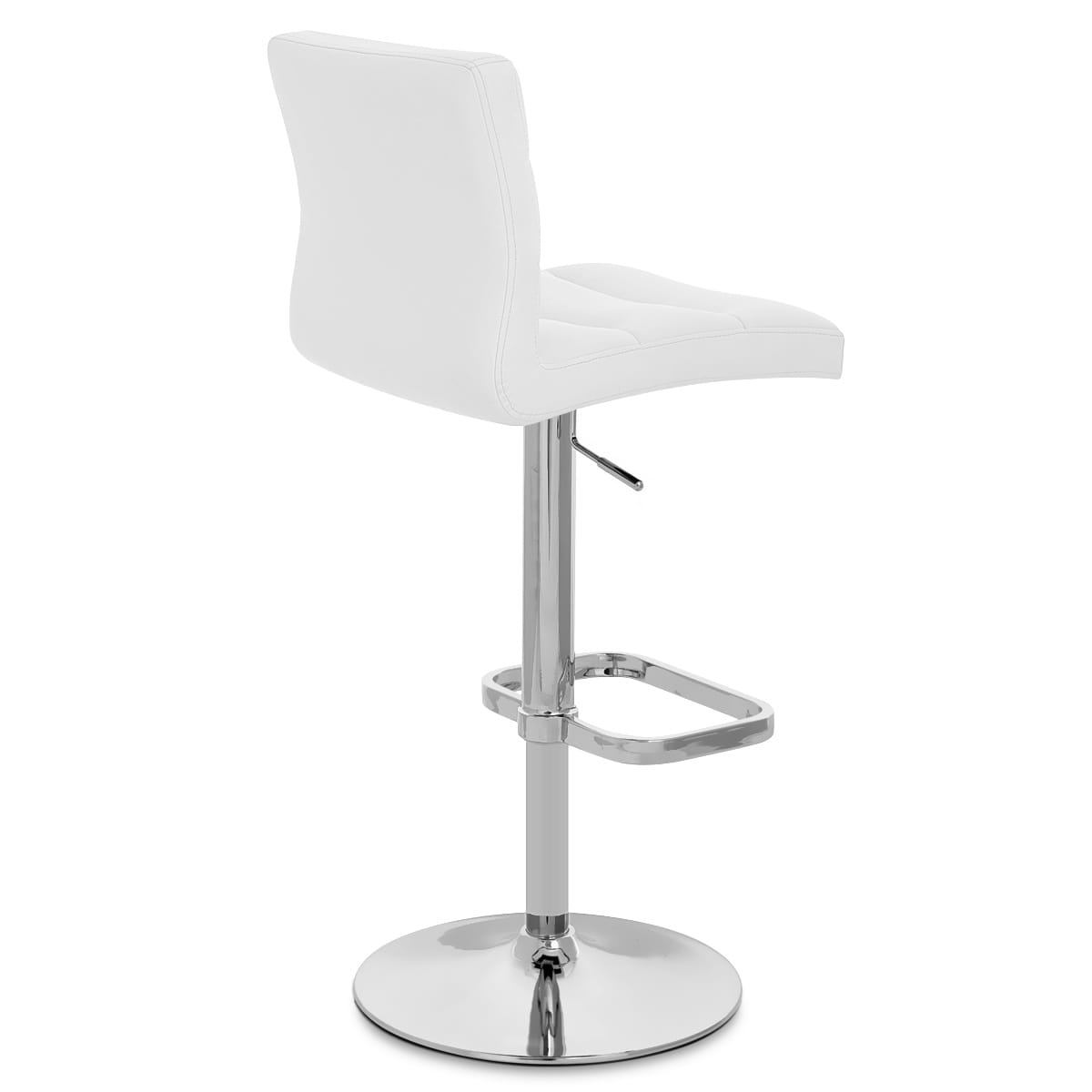 Taburete Polipiel Cromo - Lush Blanco