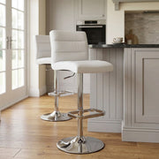 Taburete Polipiel Cromo - Lush Blanco
